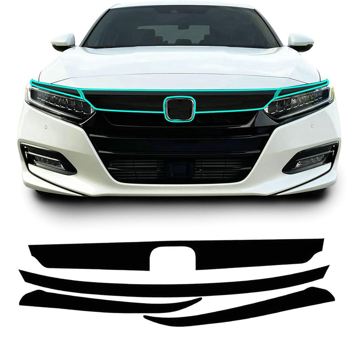 Honda エリシオン フロントグリル クローム ブラック Amazon.com: Front Grill Trim Chrome Delete Blackout Precut Vinyl
